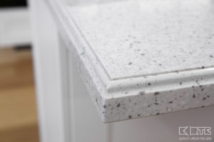 Kitchen solid surface top edge