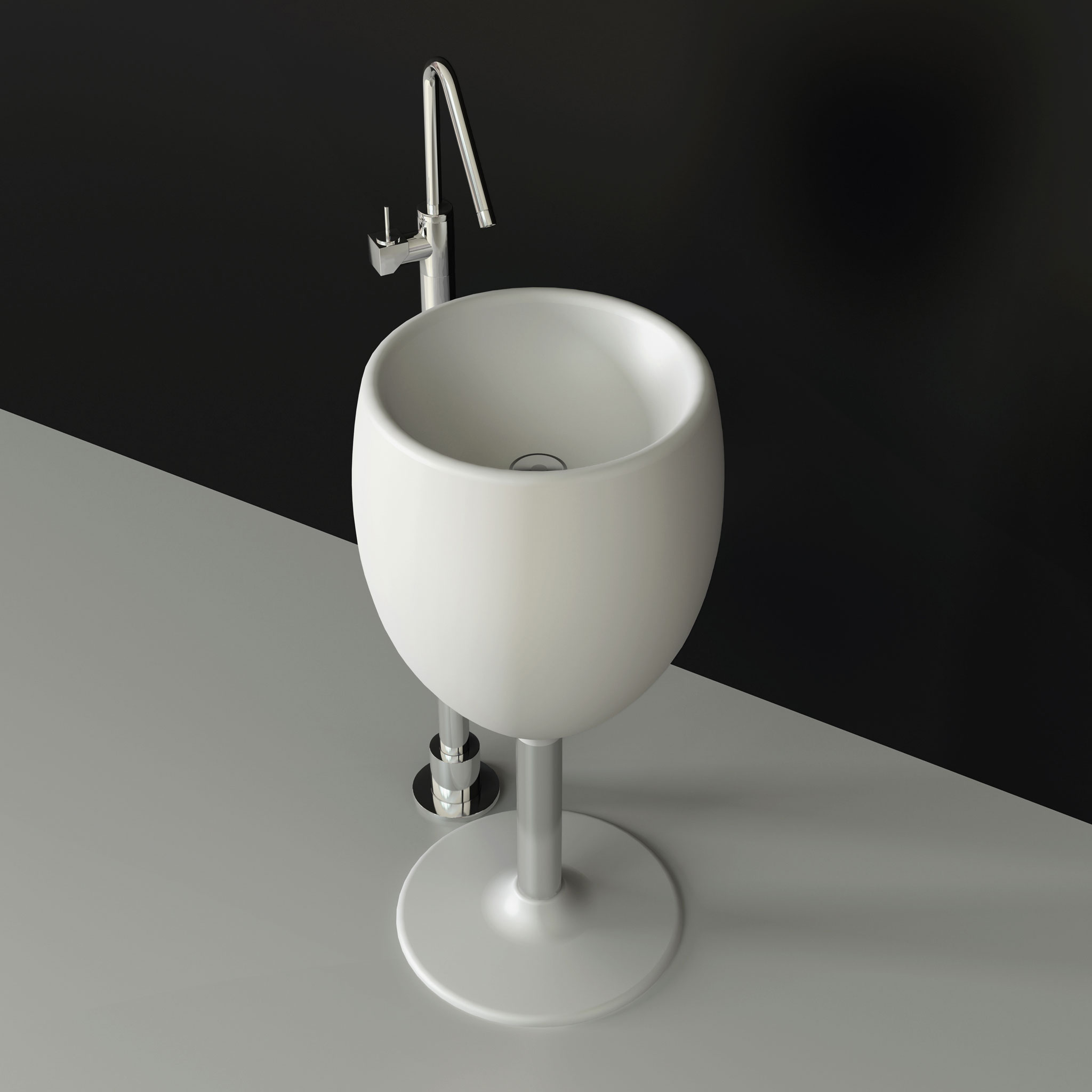 Custom Design Solid Surface basin (glass shape)