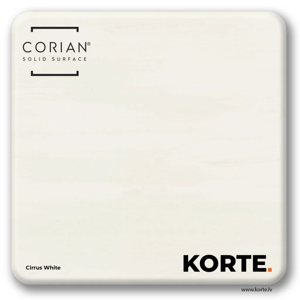 Corian sample Cirrus White